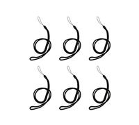 6X Cuerda de Trenza de Nylon Correa para el Cuello para Telefono con Camara Portatil Negro
