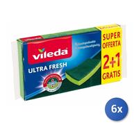 6X Esponja + Fibra Ultra Fresh 2+1 Piezas Vileda