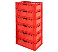 6x Euro Apilamiento de Plástico Caja Industrial Euro Caja Almacenamiento Eurobox E2 Kingpower
