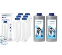 6x Filtro de agua compatible con DeLonghi DLS C002 + 2x Descalcificador...