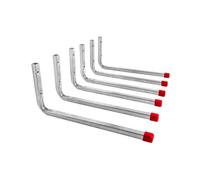 6x GedoTec Ganchos de pared Ganchos atornillados Gancho de perfil Gancho para todo uso Ganchos LINE Acero galvanizado Profundo 165 x altura 350 mm Capacidad de carga 30 kg aprobado Calidad de marca