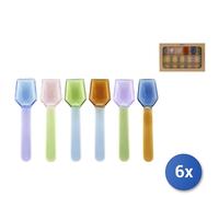 6x H&H Confezioni 6 Cucharillas Helado de Vidrio Bi-color Surtidas