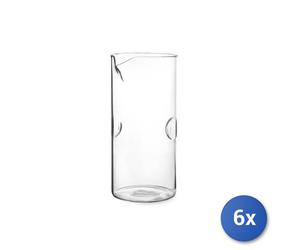 6X H&h Jarras De Vidrio Borosilicato Lt 0,71