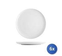 6x H&h Platos Pisos Pearl de Porcelana Blanca CM 27