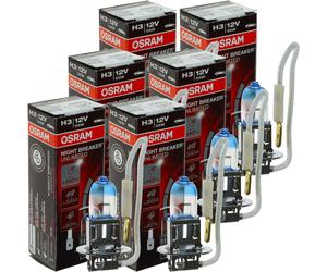 6x H3 12V 55W PK22s Night Breaker UNLIMITED +110% 1st.Osram