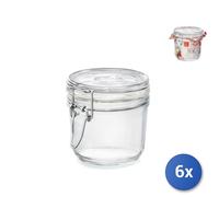 6X Jarras De Vidrio Fido Terrina Con Tapa Hermética Gr350 Bormioli Rocco