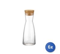 6X Jarras De Vidrio Ypsilon Con Tapa De Corcho Litros 0,5 Transparente Bormioli