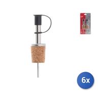 6X Juego De Casa 2 Tapones Dosificadores, Corcho Y Inoxidable Suave