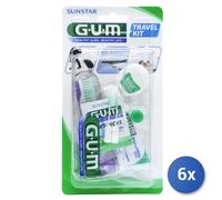 6X Juego De Chicles De Viaje Cepillo+Dentífrico+Hilo Inter.+Escobillo