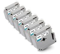 6x Labelwell 12mm x 8m Compatible Cintas de Etiquetas Reemplazo para Brother MK-231SBZ MK231 M-K231 Negro sobre Blanco para Brother PT-100 PT-110 PT-55 PT-65 PT-70 PT-80 PT-85 PT-90 Etiquetadoras