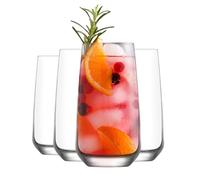 6x Lal 480ml Vasos Altos - Alta Whisky Soda Vidrio Agua Ginebra Jugo Cóctel Juego de Vasos de Cristalería para Beber - by LAV