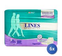 6x Lines Specialist para Incontinencia Diferentes Super / Maxi 12 Piezas