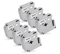 6X MarkField Compatible con Brother PTouch Cinta de Etiquetas 12mm x8m, Compatible con MK231 M-K231 Recambios, Compatible para Brother PT-65 PT-60 PT-55 PT-75 PT-85 PT-90 PT-M95, Negro sobre Blanco