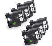 6X Molabel compatible con Dymo D1 cinta de etiquetas 19mm x 7m 45803 S0720830 negro sobre blanco, adecuado para Dymo LabelManager 350, 360D, 420P, 450, 500TS y LabelPoint 300, 350.
