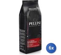 6x Multipack Pellini Café N 4 Crema Tradition Varias Cantidades Granos KG 1