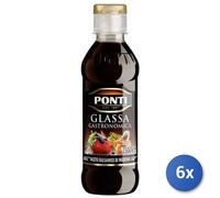 6X Multipack Vinagre Ponti Glaseado Balsámico Módena IGP Gr 250