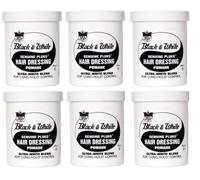 6X Negro Y Blanco Peluquería Pomada Afro Largo Sujección Control Ultra Blanco