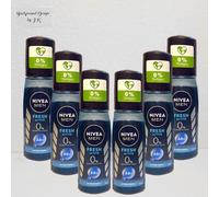 6x Nivea Men Fresh Active Desodorante Zerstäuber Deo 0% Aluminio 48h