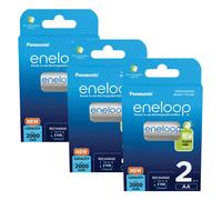 6x Panasonic Eneloop Baterías AA NiMH 2000mAh Recargables Made in Japan