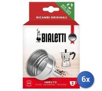 6x Paquete Bialetti Embudo Moka 2 Tazas