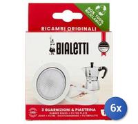 6X Paquete Bialetti Junta + Filtro Moka 1 Taza