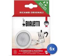 6x Paquete Bialetti Junta + Filtro Moka 3/4 Tazas