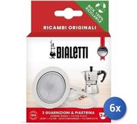 6x Paquete Bialetti Junta + Filtro Moka 3/4 Tazas