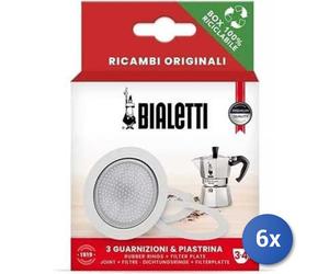 6x Paquete Bialetti Junta + Filtro Moka 3/4 Tazas