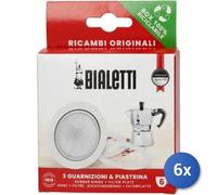 6x Paquete Bialetti Junta + Filtro Moka 6 Tazas