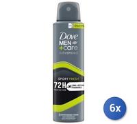 6X Paquete Dove Desodorante En Spray 150 Avanzado Hombres Deporte Fresco
