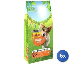 6X Paquete Friskies Perro Bolsa 1500 Gramos Mini Menú Pollo/Verduras