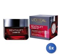 6x Paquete L’Oréal Paris Crema Facial Día Revitalift Laser X3, 50 Ml