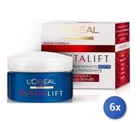 6X Paquete L’Oréal Paris Crema Facial Noche Revitalift, 50 Ml