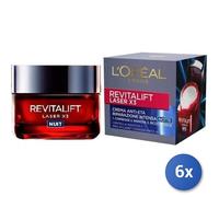 6X Paquete L’Oréal Paris Crema Facial Noche Revitalift Laser X3, 50 Ml