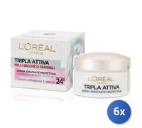 6x Paquete L’Oréal Paris Triple Activa Crema Hidratante Protectora Pieles Secas