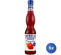 6x Paquete Múltiple Fabbri Jarabe Fresa Ml 560