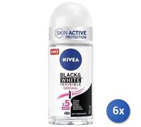 6X Paquete Nivea Desodorante Roll-On Black-W.Invisible Mujer