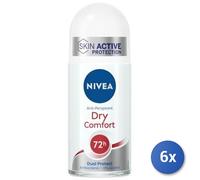 6x Paquete Nivea Desodorante Rollon Dry Confidence Mujer