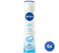6X Paquete Nivea Desodorante Spray 150 Ml. Fresco Natural 81601 Hecho En Italia