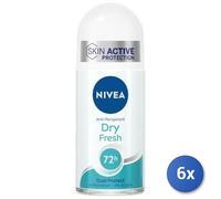 6X Paquete Nivea Dry Fresh Roll-On 50 ML