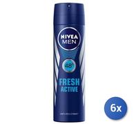 6X Paquete Nivea Fresh Active Spray 150 Ml