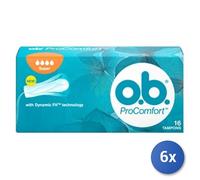 6x Paquete O.B. Procomfort Súper Absorbente Interno 16 Pz