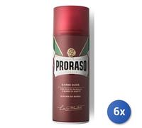 6X Paquete Proraso Espuma De Afeitar Barbas Duras 400 Ml