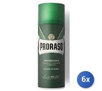 6X Paquete Proraso Espuma De Afeitar Refrescante 400 Ml