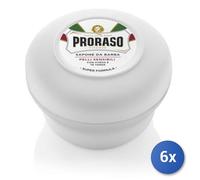 6X Paquete Proraso Jabón De Afeitar En Tazón Para Pieles Sensibles 150 Ml