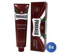6X Paquete Proraso Jabón De Afeitar En Tubo Para Barbas Duras 150 Ml