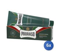 6x Paquete Proraso Jabón De Afeitar En Tubo Refrescante 150 Ml
