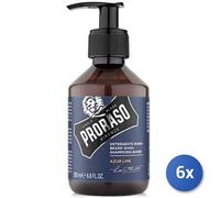 6X Paquete Proraso Limpiador De Barba Azure Lima Ml 200