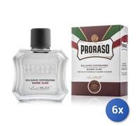 6X Paquete Proraso Loción Aftershave 100 Ml. Rojo Dure 400972