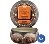 6X Paquete Tesoros De Oriente Flor De Loto, 200G Vela Aromática